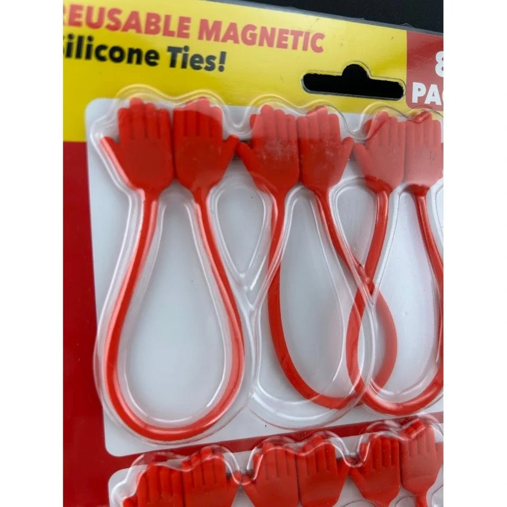 Ruby Holding Hands Reusable Magnetic‎ Silicone Ties 8 Pack Cable Organizer